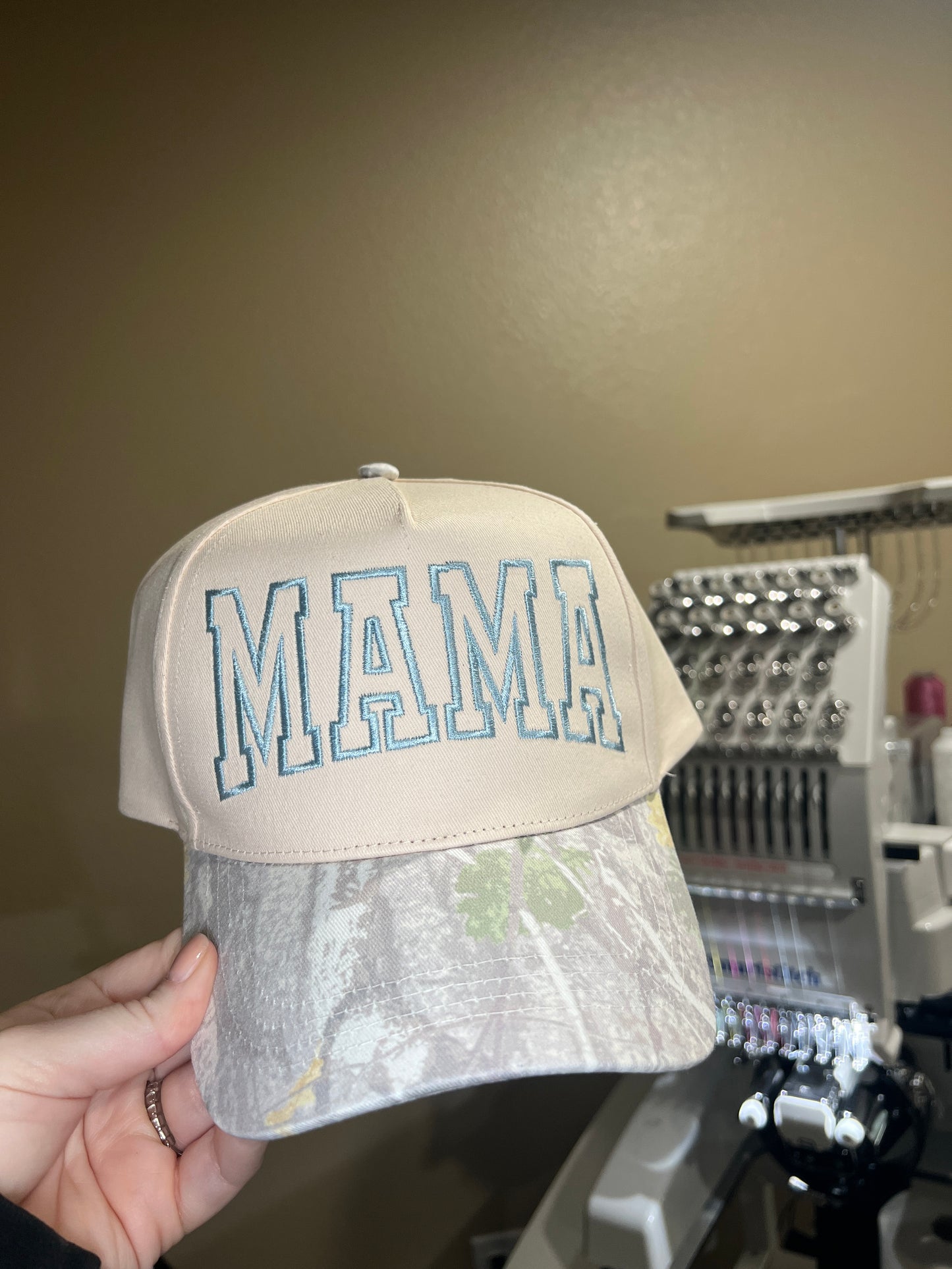 Arched Mama Embroidered Structured Hat