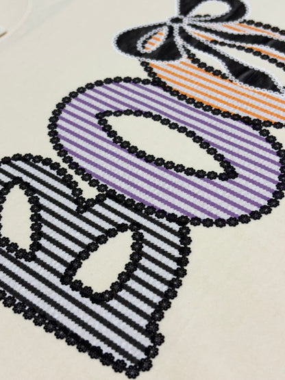 Boo Faux Embroidery T-Shirt