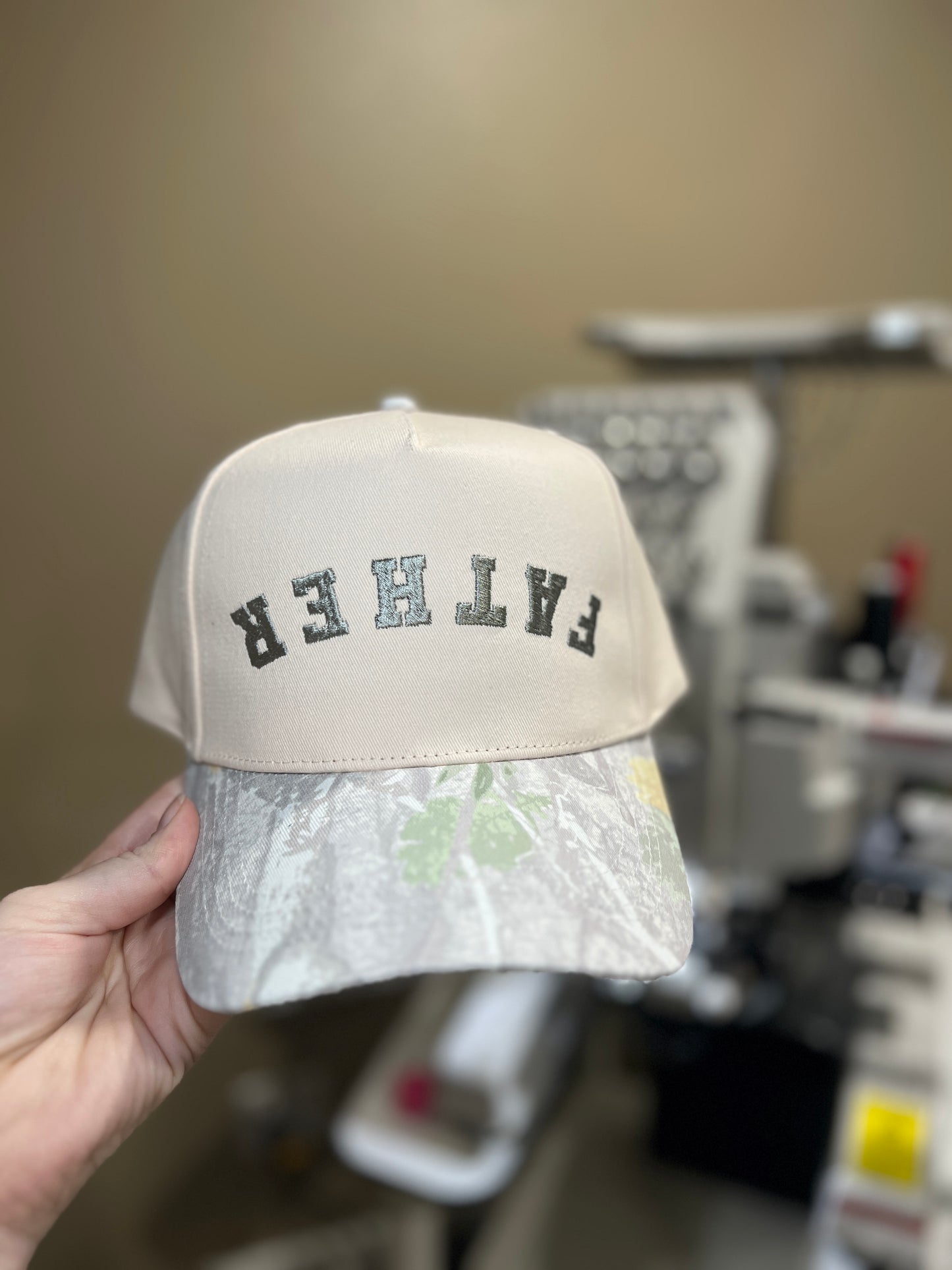 Camo Father Embroidered Structured Hat