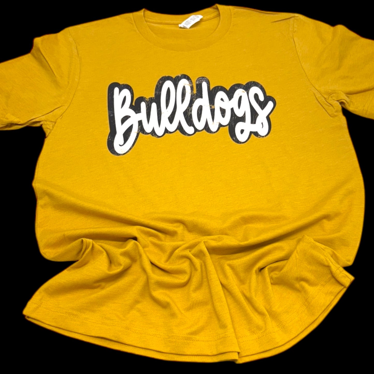Bulldogs Distressed Cursive T-Shirt