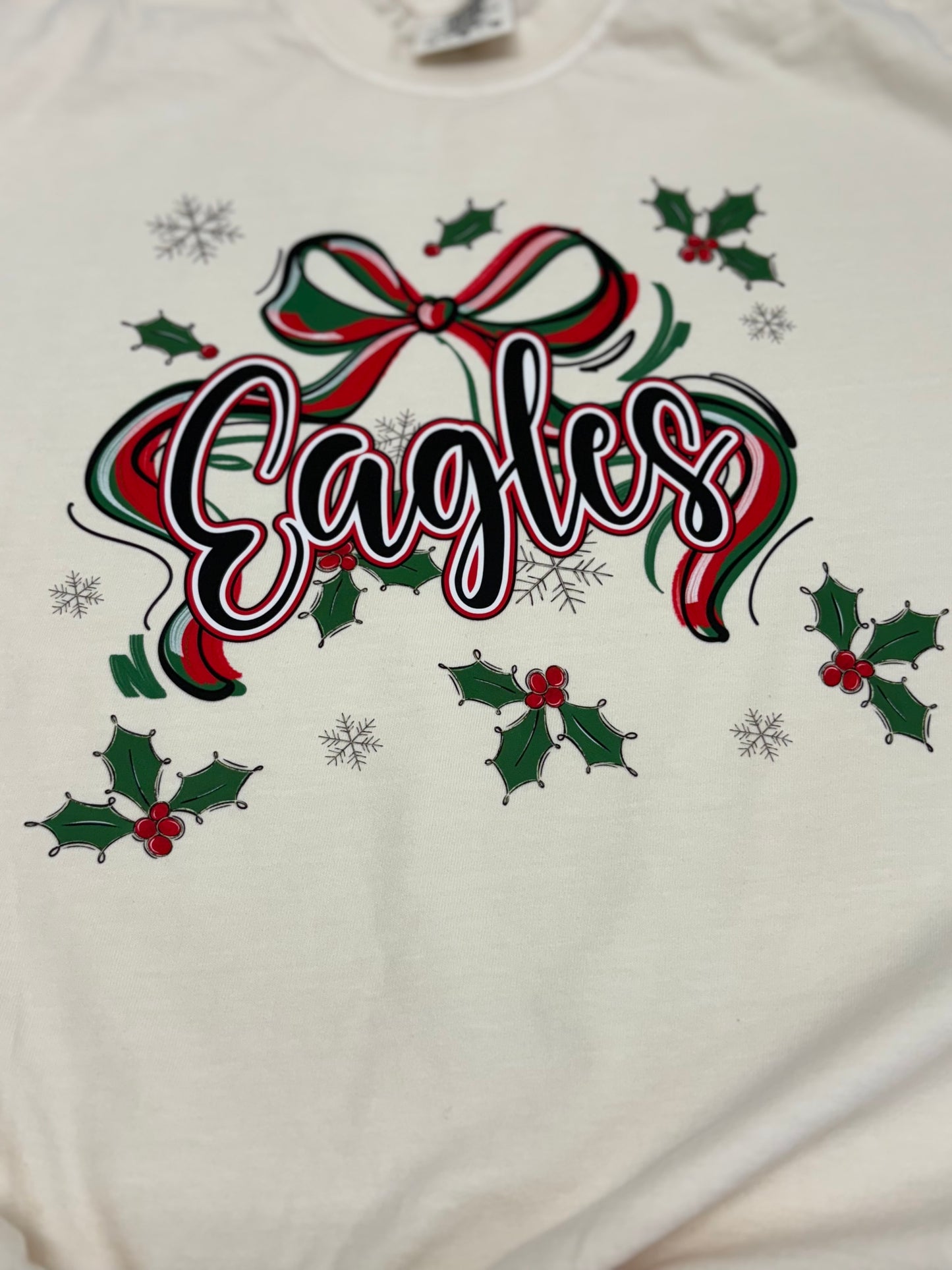 Eagles Christmas Bow Mistletoe T-Shirt