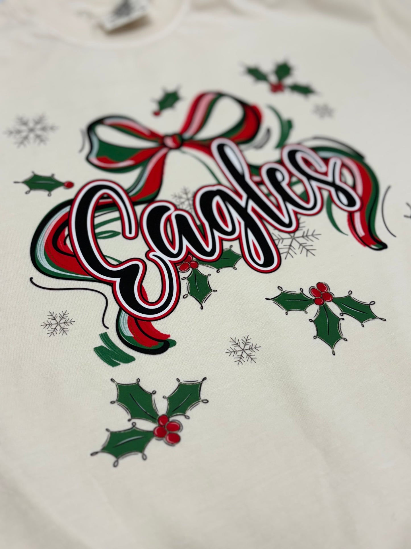Eagles Christmas Bow Mistletoe T-Shirt