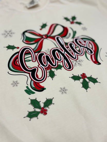 Eagles Christmas Bow Mistletoe T-Shirt