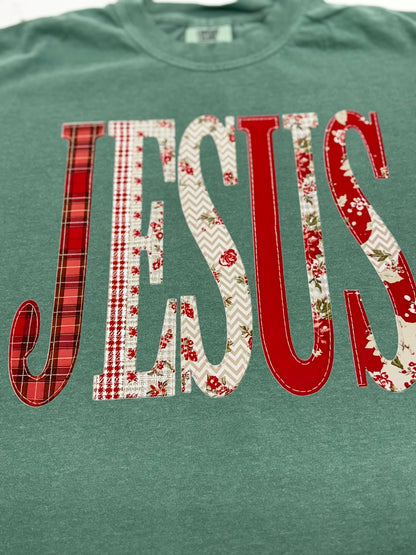 Jesus Patchwork Christmas T-Shirt