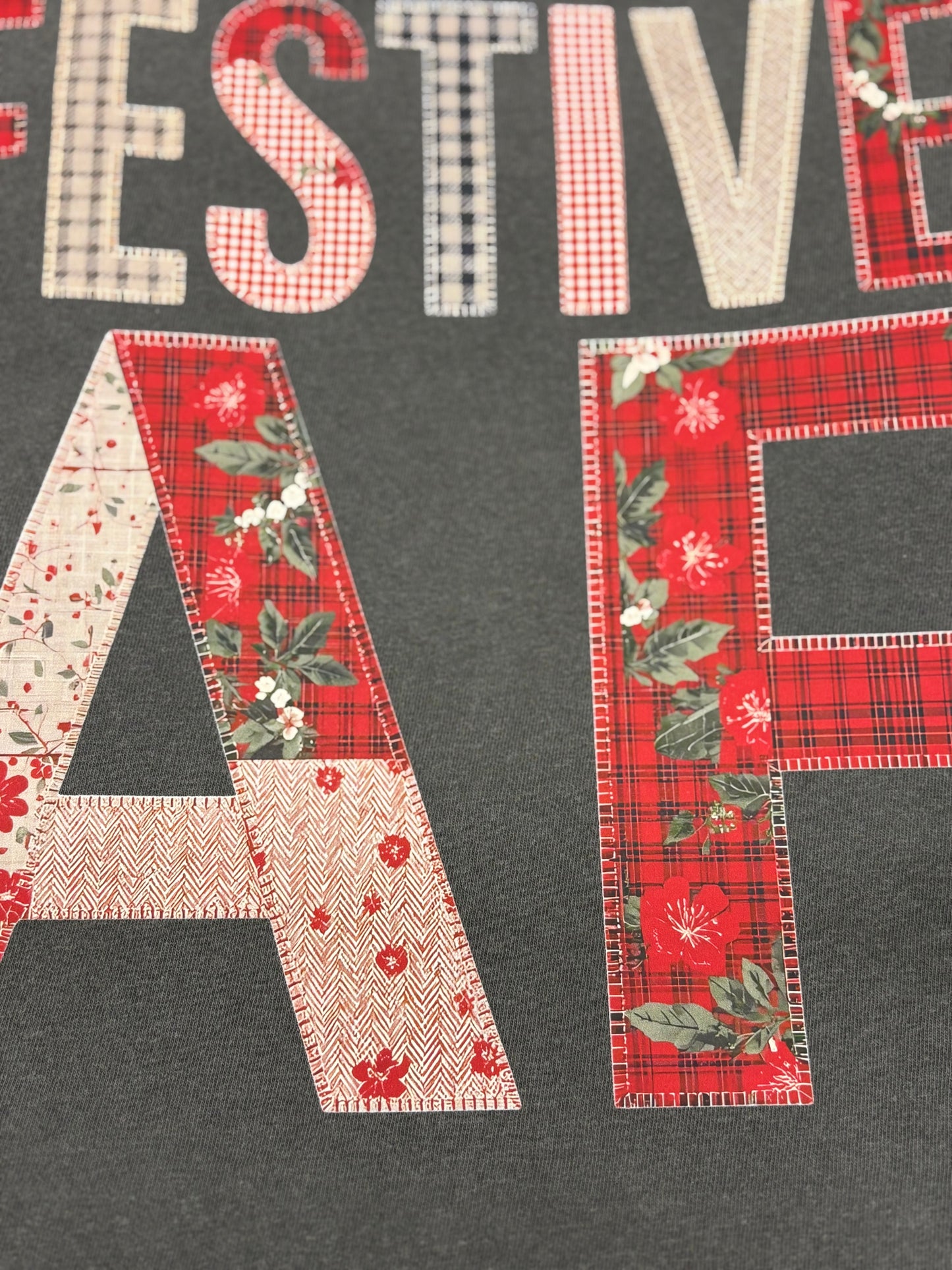Festive AF Patchwork Christmas T-Shirt