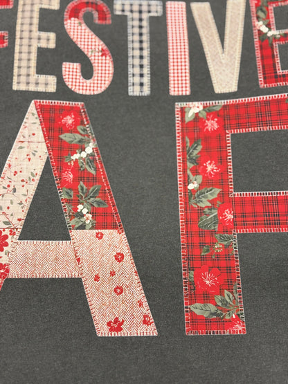 Festive AF Patchwork Christmas T-Shirt
