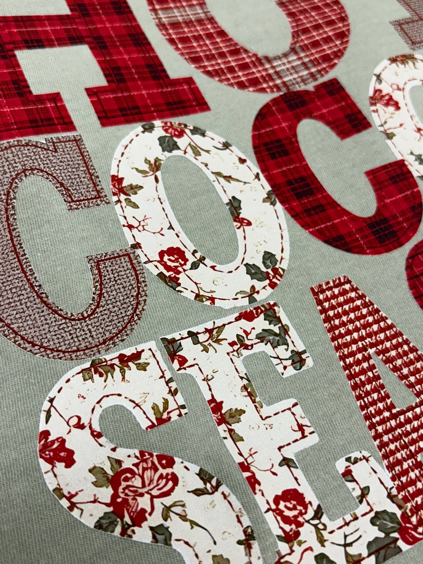 Hot Cocoa Season Patchwork Christmas T-Shirt