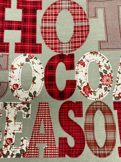 Hot Cocoa Season Patchwork Christmas T-Shirt