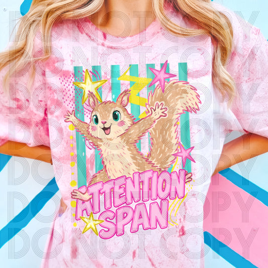 Attention Span Squirrel Colorblast T-Shirt
