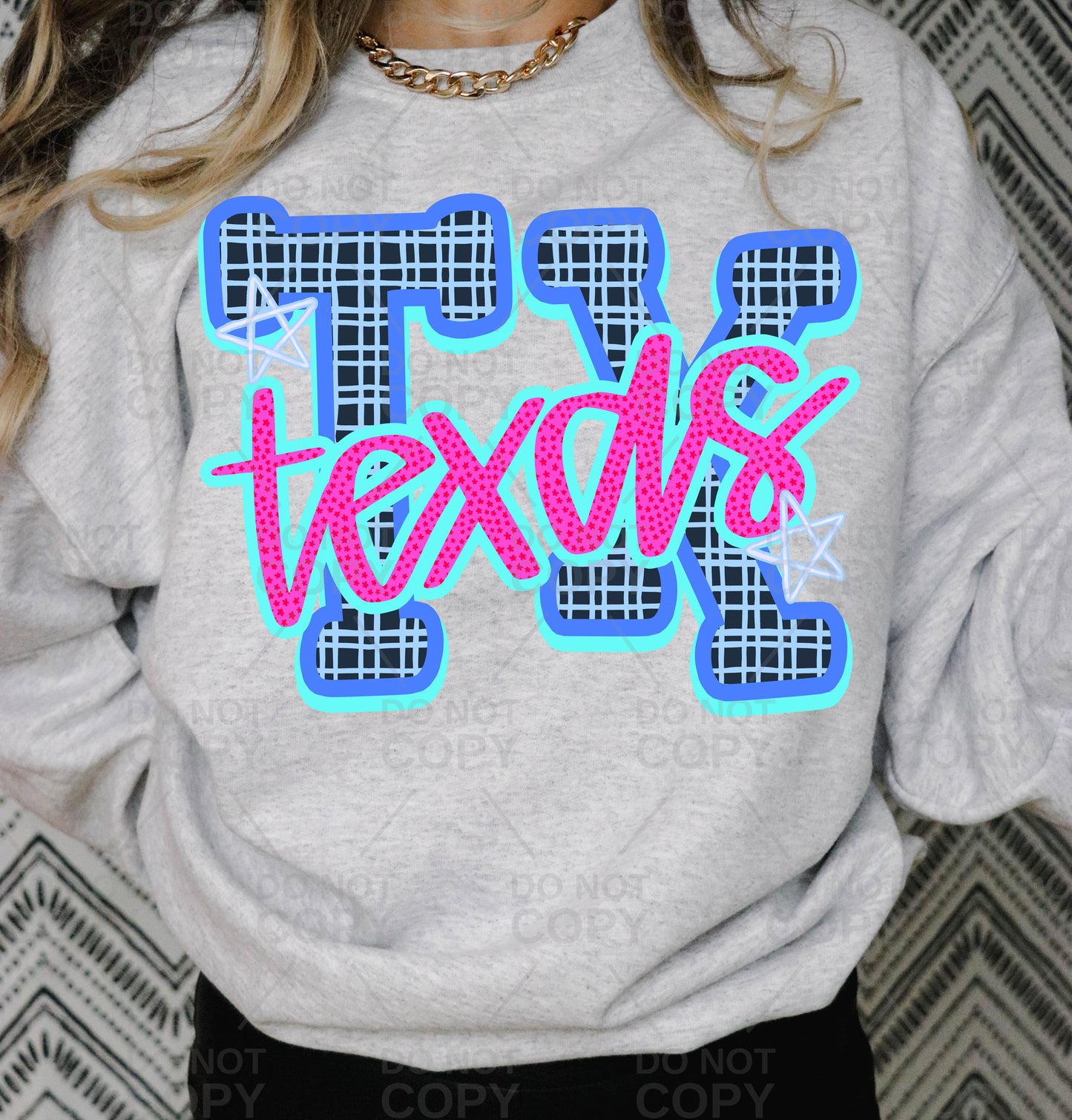 Funky Texas State Doodle Sweatshirt
