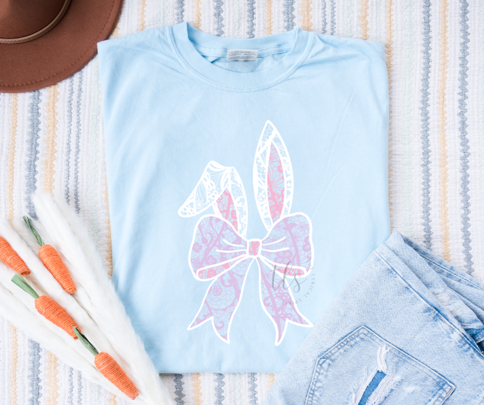 Lace Bunny Bow Easter Custom Exclusive T-Shirt