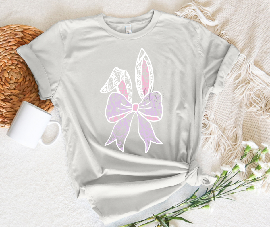Lace Bunny Bow Easter Custom Exclusive T-Shirt
