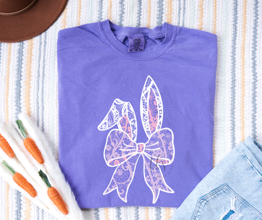 Lace Bunny Bow Easter Custom Exclusive T-Shirt