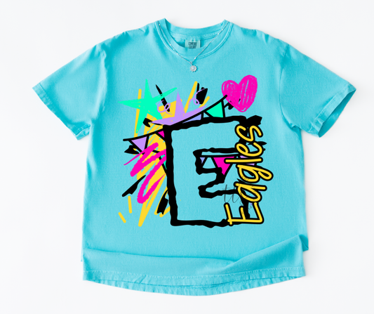 Neon Splash Eagles Custom Exclusive T-Shirt
