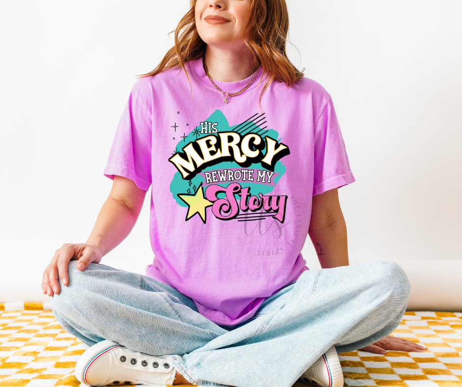 His Mercy Rewrote My Story Neons T-Shirt 