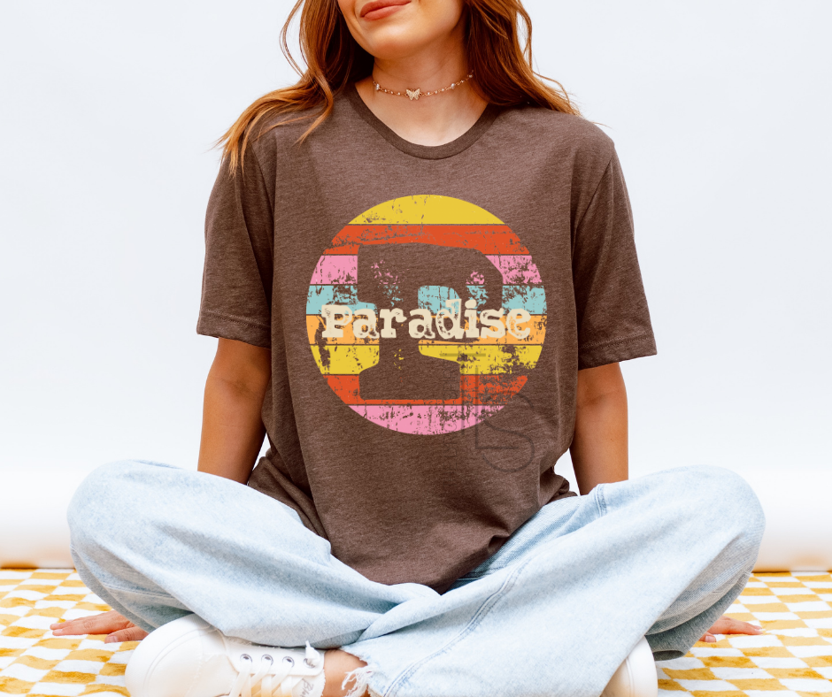 Paradise Retro Circle Custom T-Shirt