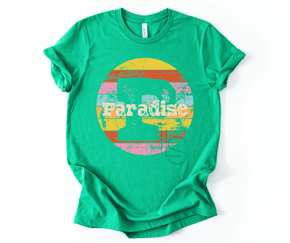 Paradise Retro Circle Custom T-Shirt