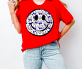 Baseball Blue Bow Smiley Custom T-Shirt