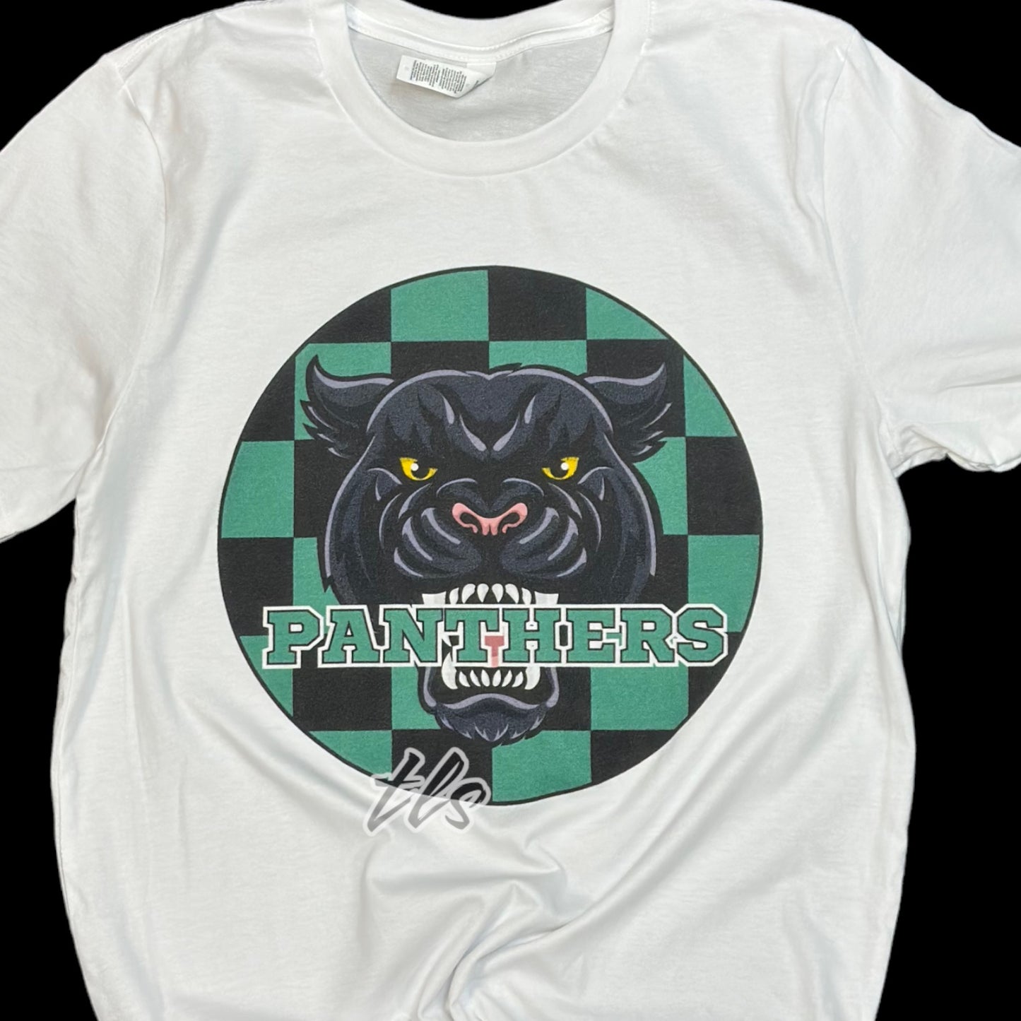 Circle Checkered Panthers Spirit Wear T-Shirt