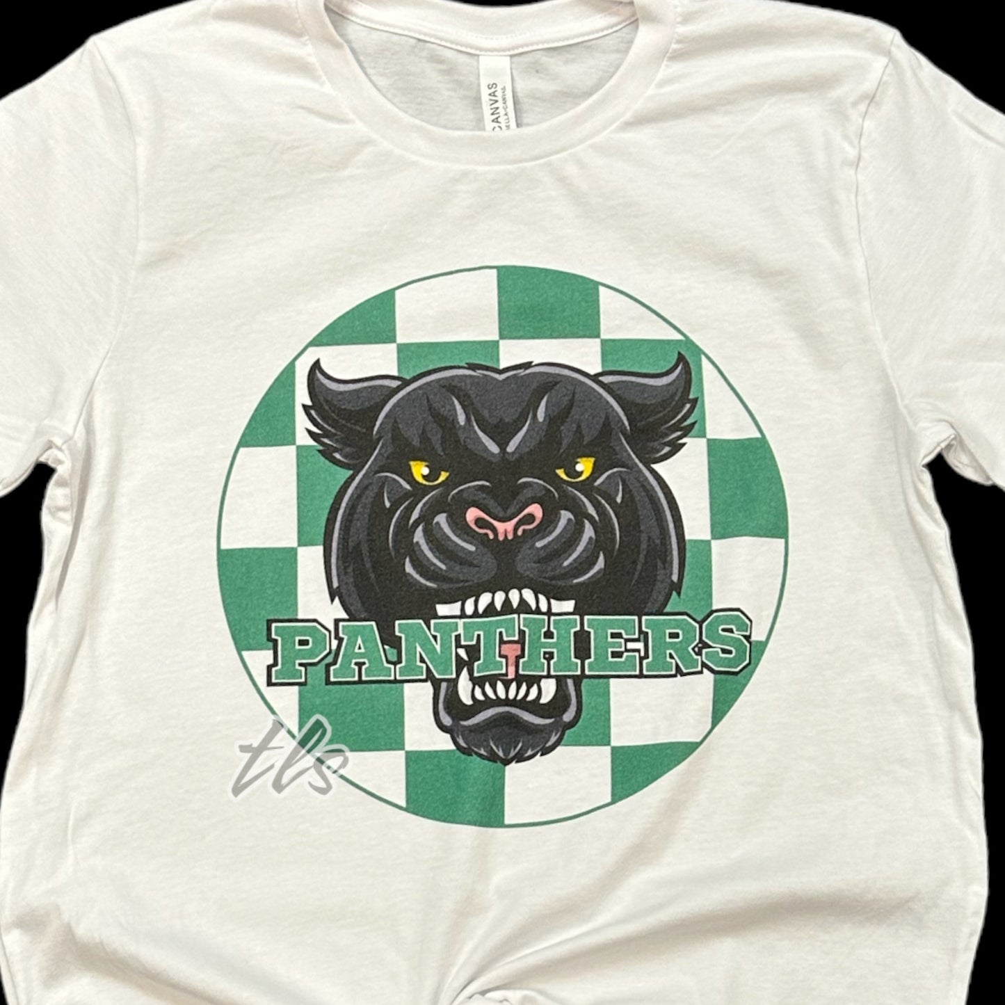 Circle Checkered Panthers Spirit Wear T-Shirt