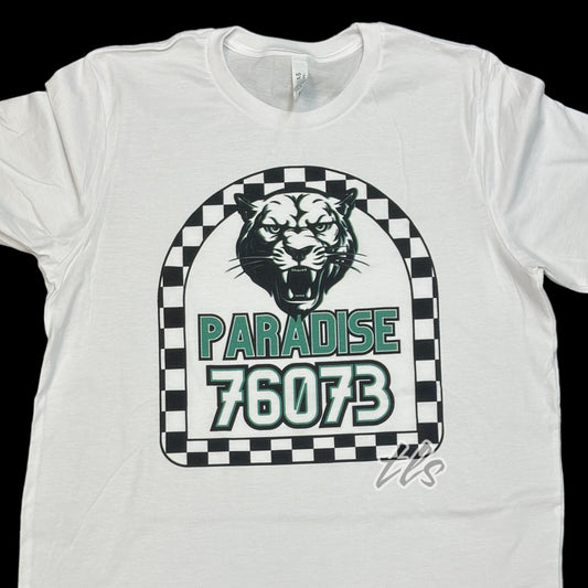 Paradise Panthers Zip Code Spirit Wear T-Shirt