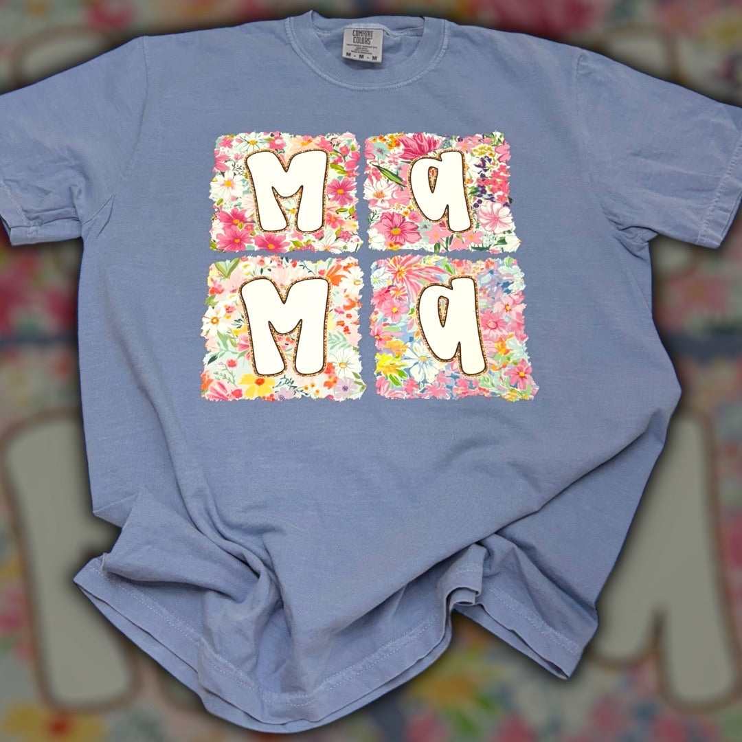 Mama Square Florals T-Shirt