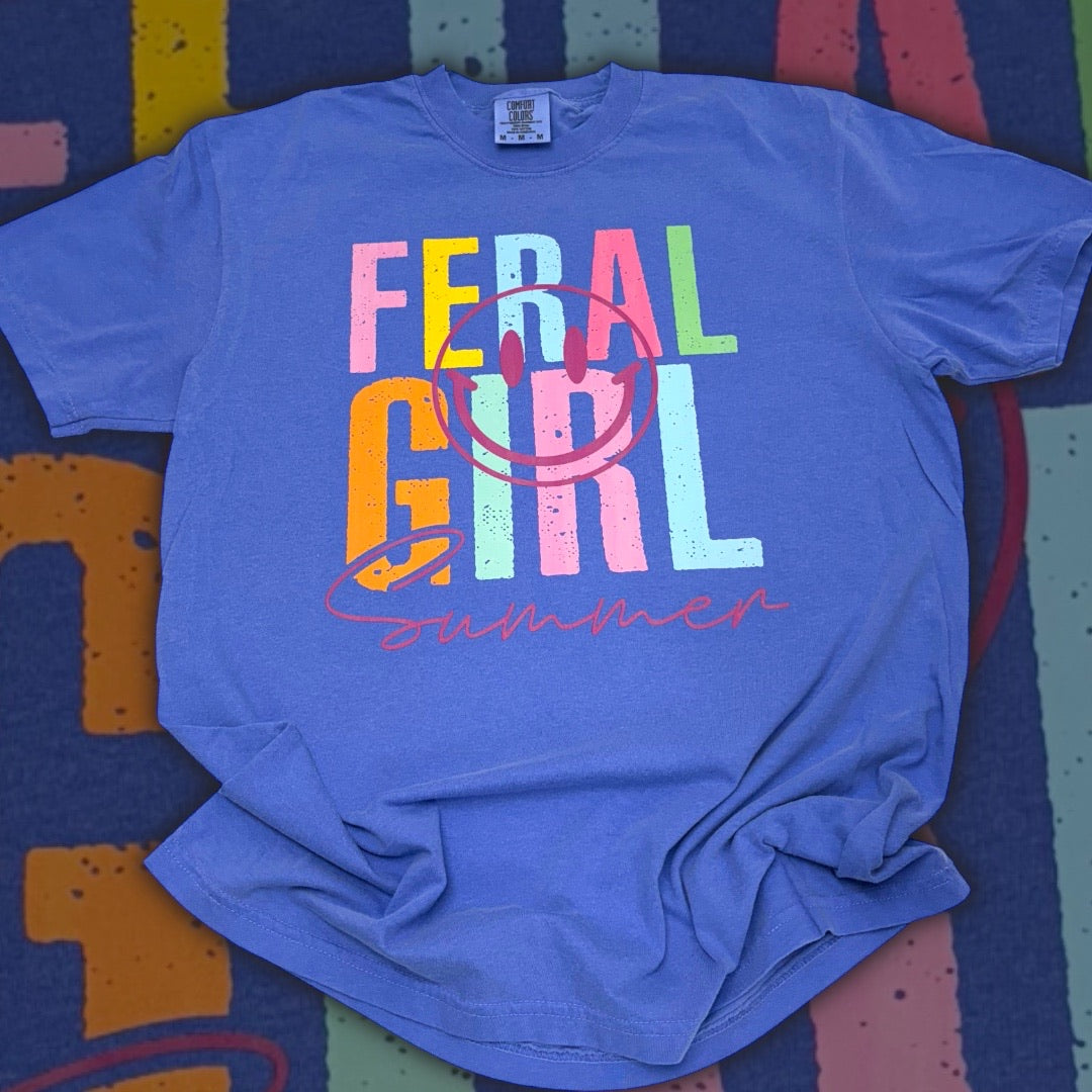 Feral Girl Summer Smiley T-Shirt