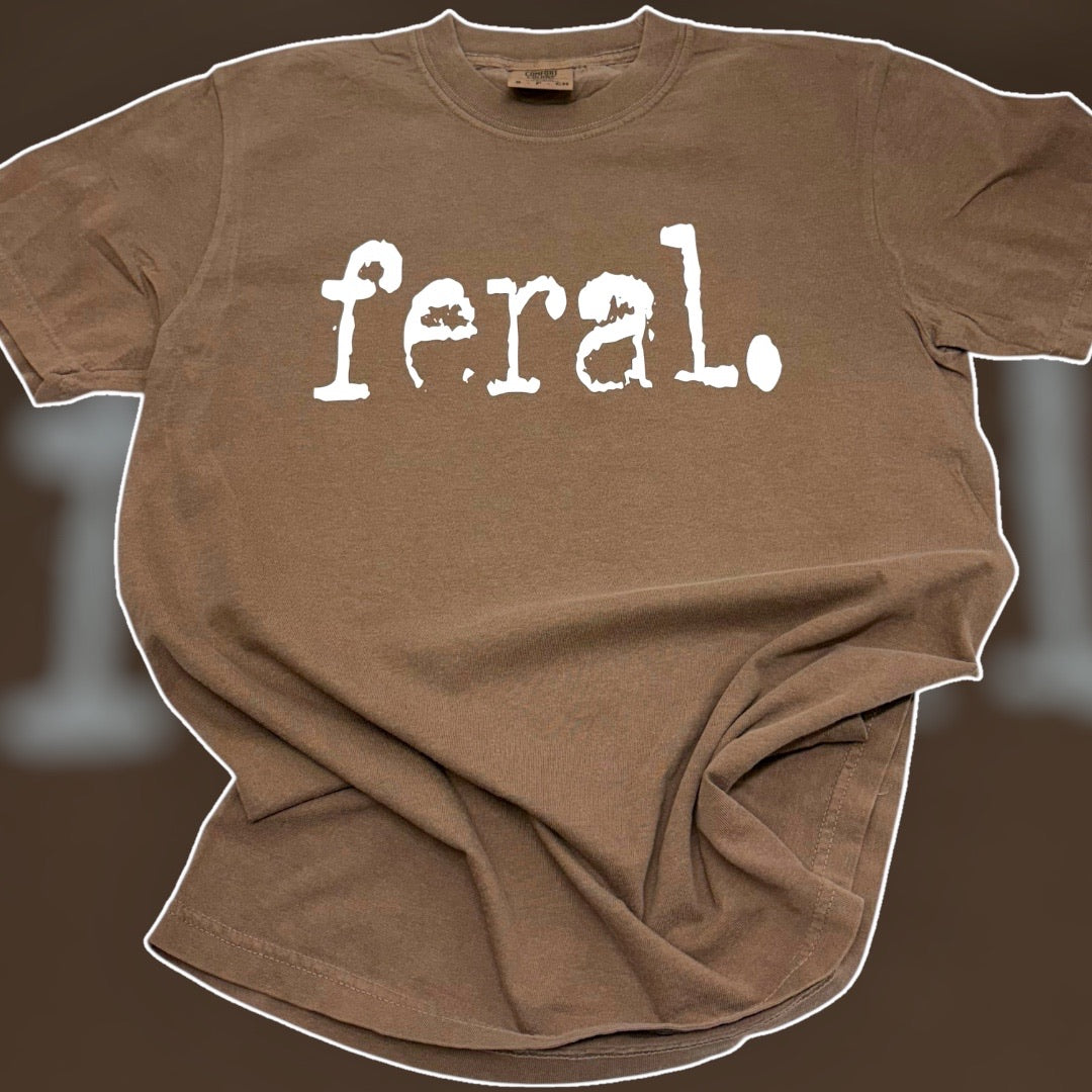 Feral White Distressed T-Shirt