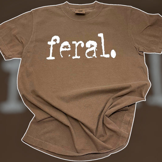 Feral White Distressed T-Shirt