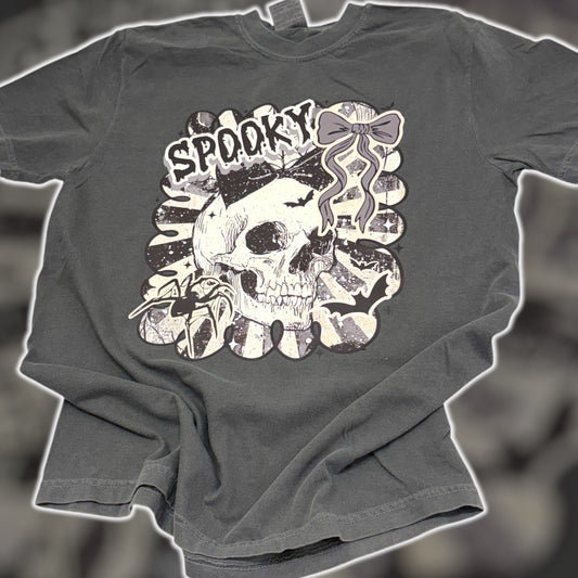 Spooky Skull Distressed T-Shirt