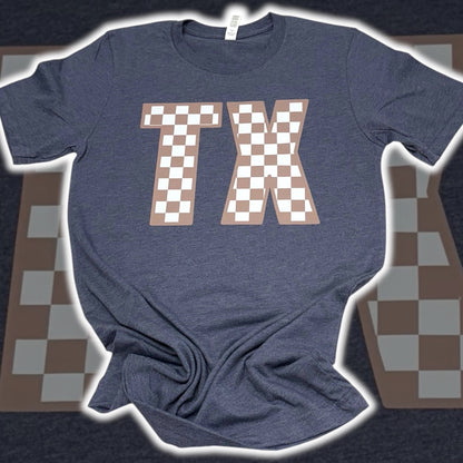 TX Brown Checkered T-Shirt