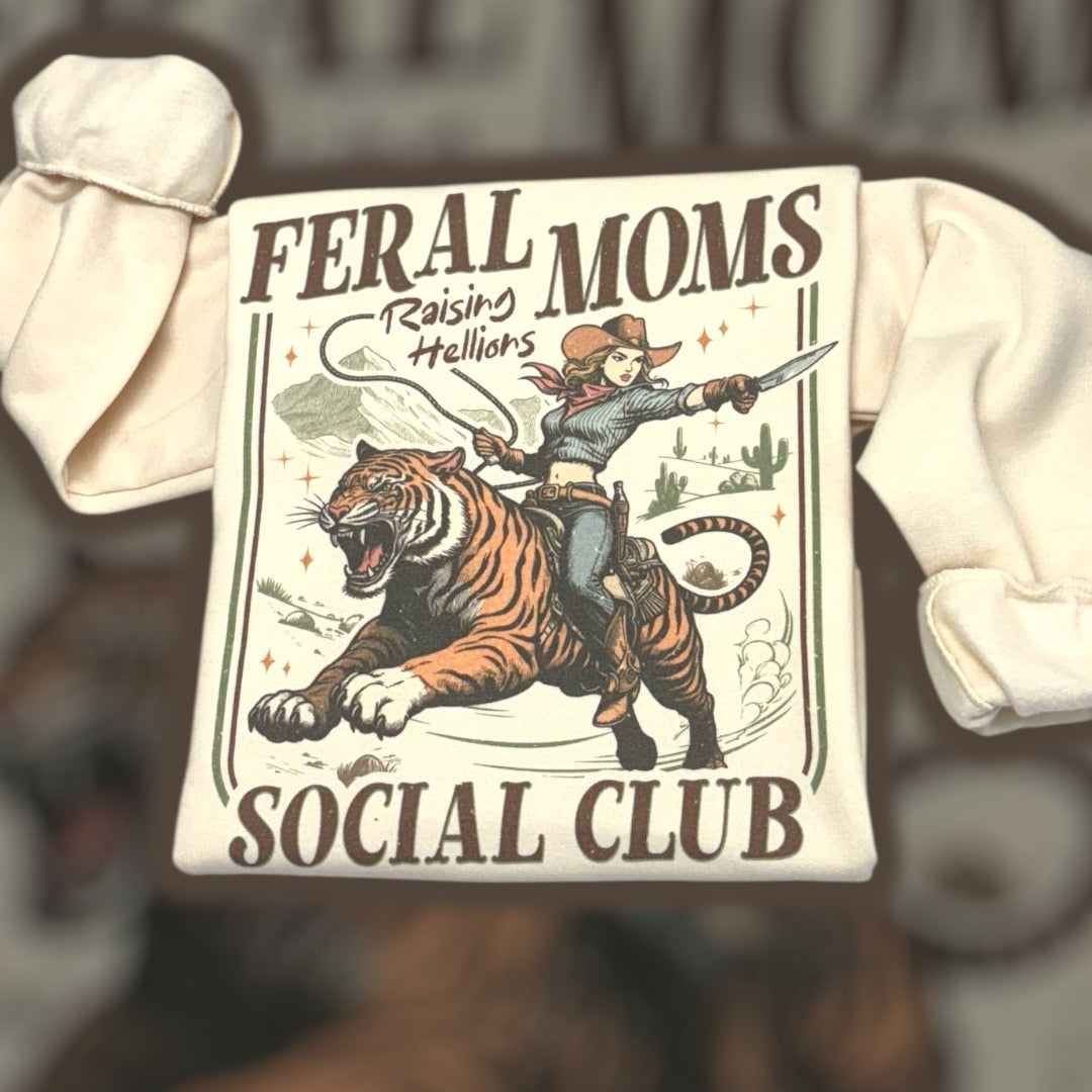 Feral Moms Social Club Crewneck Sweatshirt