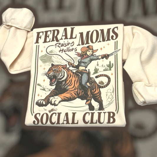 Feral Moms Social Club Crewneck Sweatshirt