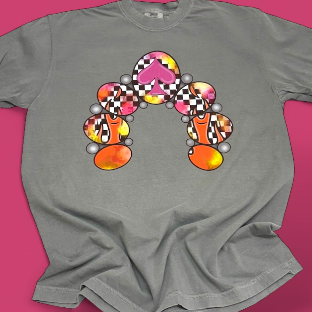 Flame Checkered Horseshoe T-Shirt