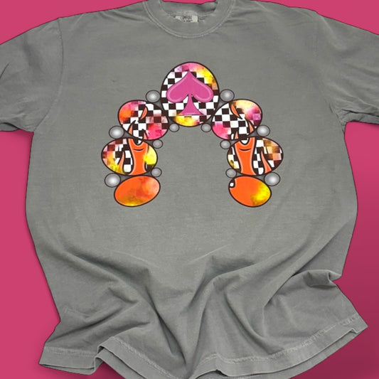 Flame Checkered Horseshoe T-Shirt