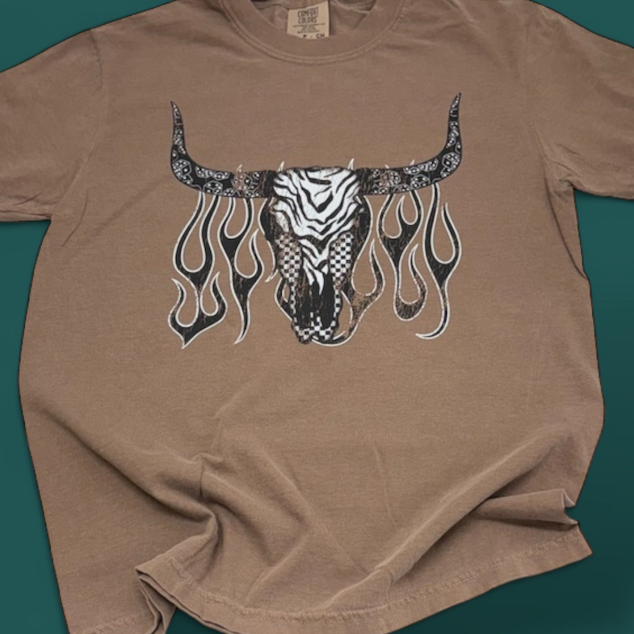 Zebra Bull Skull T-Shirt