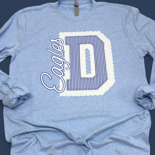 Decatur Eagles Faux Embroidery T-Shirt