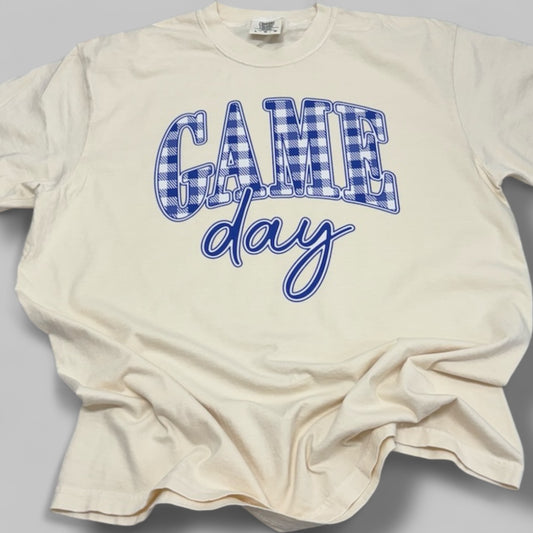 Game Day Blue Check T-Shirt