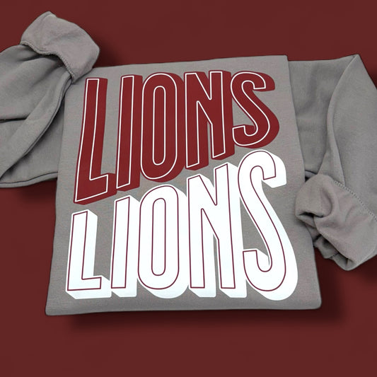 Lions Maroon & White Crewneck Sweatshirt