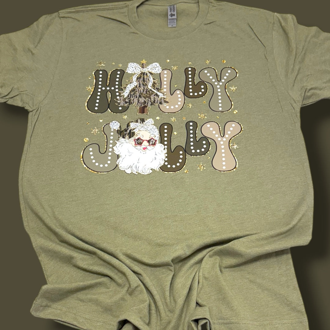 Holly Jolly Camo Christmas T-Shirt