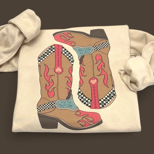 Western Cowgirl Boots Crewneck Sweatshirt