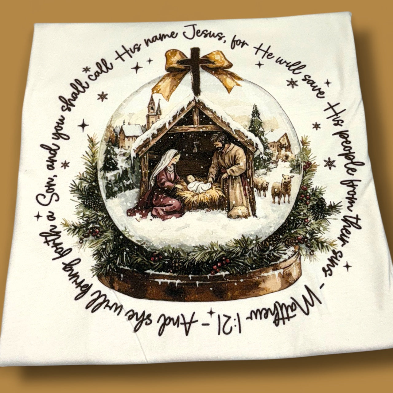 Jesus Christmas Snow Globe T-Shirt