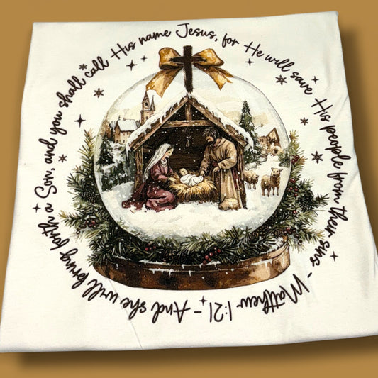 Jesus Christmas Snow Globe T-Shirt