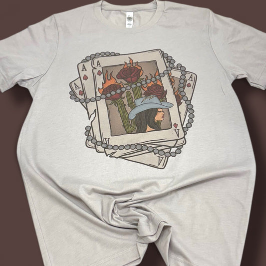 Cowgirl Playing Card T-Shirt