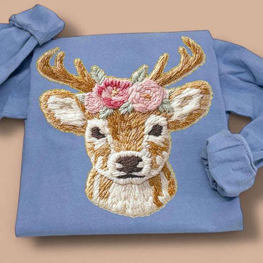 Faux Yarn Deer T-Shirt