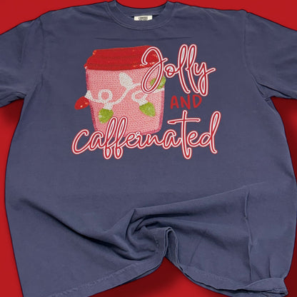Jolly And Caffeinated Christmas T-Shirt