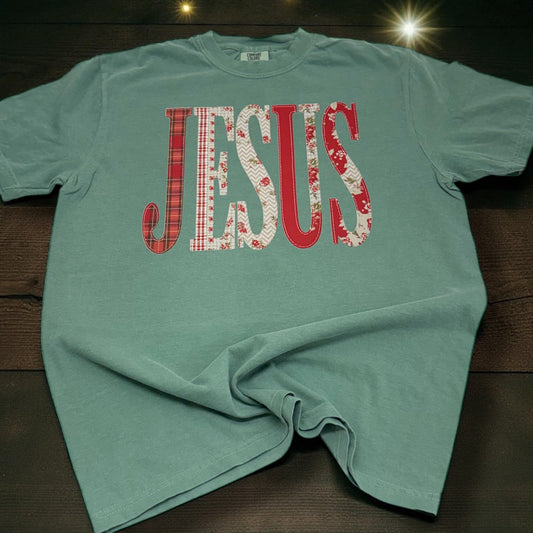 Jesus Patchwork Christmas T-Shirt