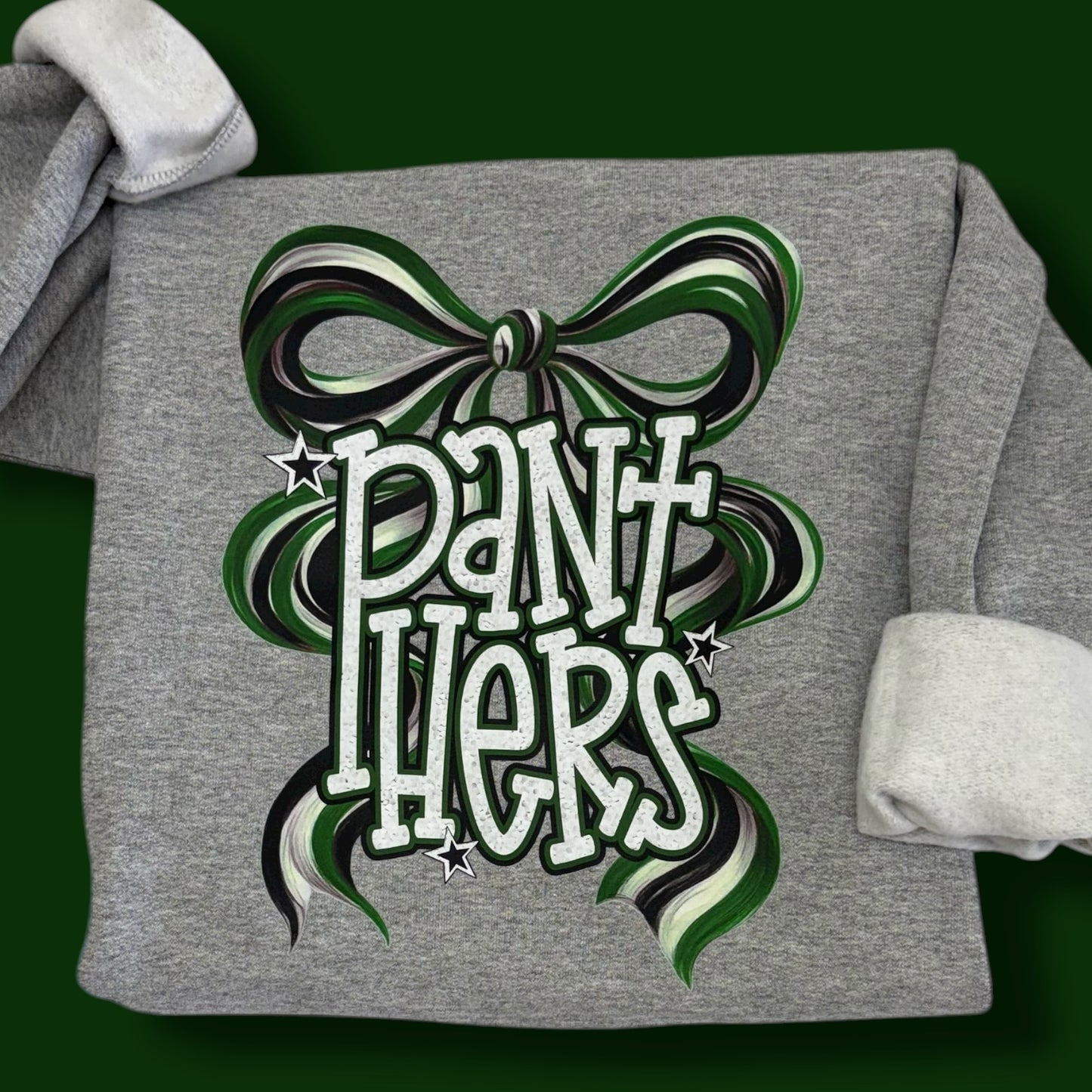 Panthers Green Long Bow Sweatshirt