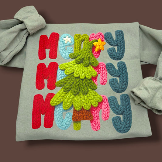 Merry Merry Faux Yarn Sweatshirt 