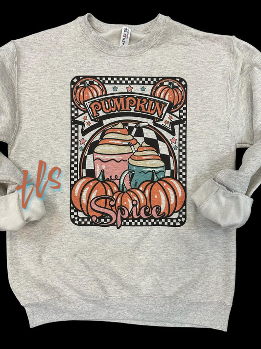 Checkered Pumpkin Spice Sweatshirt